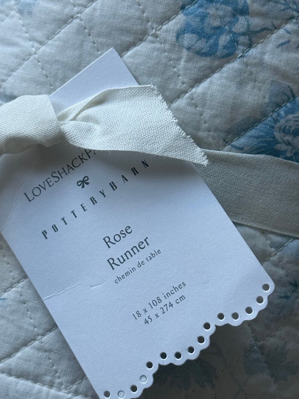 New Pottery Barn Love Shack Fancy Rose Table Runner 18" x 108" Loveshackfancy